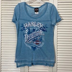 Harley Davidson Burnout Hi-Lo Graphic Tee